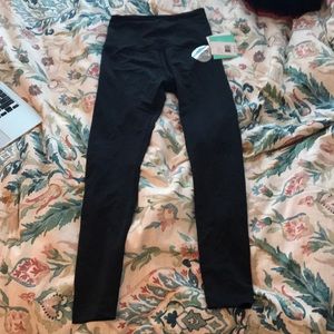 High waisted Black Nylon Yoga Pants